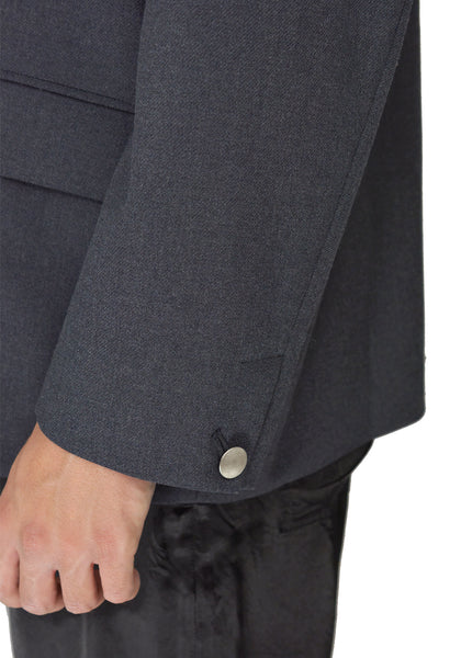 TAC:TAC TA93-FD021 COLLARLESS BLAZER GREY - DOSHABURI Shop