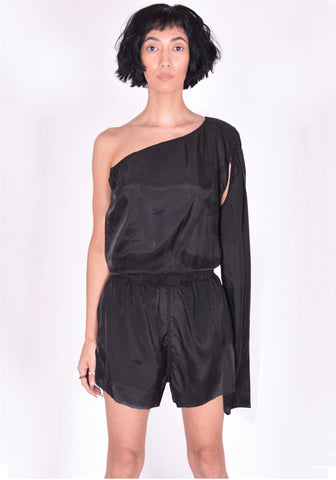 RICK OWENS RP01B4534 J 091 CROPPED FLIGHTSUIT BLACK  | DOSHABURI Online Shop