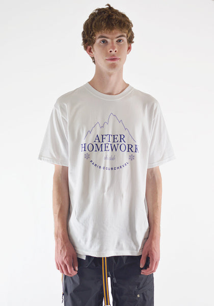 AFTER HOMEWORK SHUTTER SKI CLUB T-SHIRT WHITE - DOSHABURI Shop