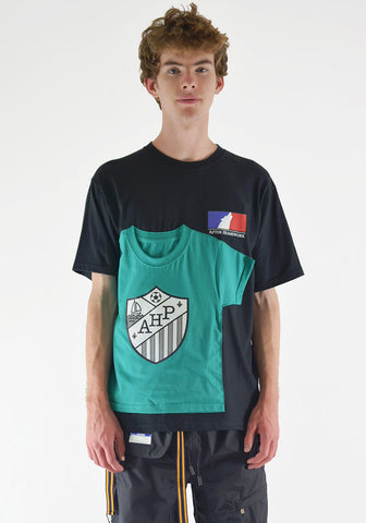 AFTER HOMEWORK T2 DOUBLE COLORWAY T-SHIRT BLACK/GREEN - DOSHABURI Shop