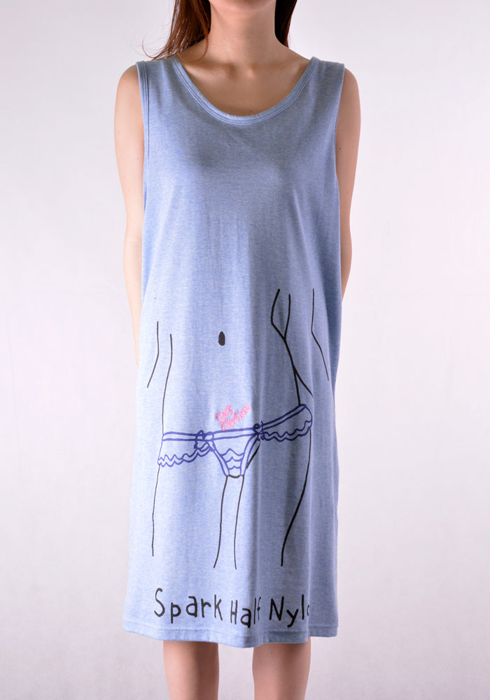 BERNHARD WILLHELM LONG TANKTOP LIGHT BLUE | 50%OFF SALE | DOSHABURI