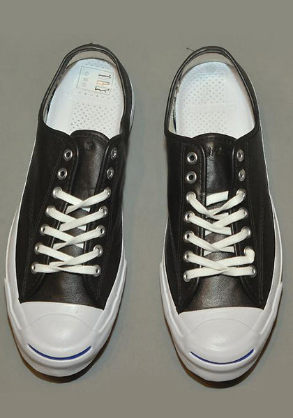 CONVERSE JACK PURCELL SIGNATURE LEATHER SNEAKERS BLACK - DOSHABURI Shop