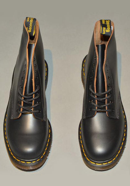 DR. MARTENS VINTAGE 1460 LEATHER BOOTS BLACK QUILON MADE IN ENGLAND - DOSHABURI Shop