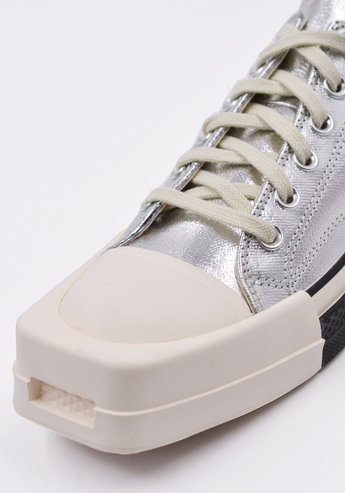 RICK OWENS DRKSHDW CONVERSE TURBODRK OX DENIM SHOES SILVER/WHITE