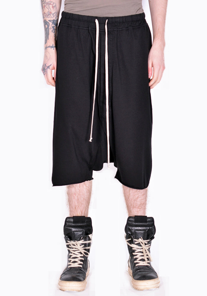 RICK OWENS DRKSHDW DU01B7380 RN DRAWSTRING PODS SHORTS BLACK SS22