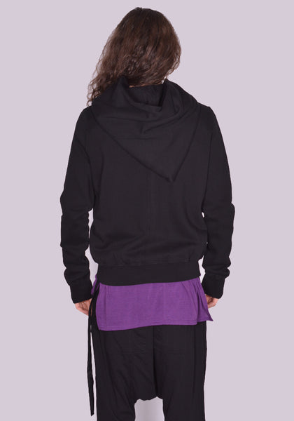 RICK OWENS DRKSHDW DU01C6286 F 09 MOUNTAIN ZIP SWEAT HOODIE BLACK SS23 | DOSHABURI Online Shop