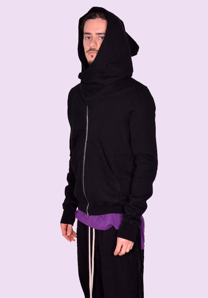 RICK OWENS DRKSHDW DU01C6286 F 09 MOUNTAIN ZIP SWEAT HOODIE BLACK SS23 | DOSHABURI Online Shop