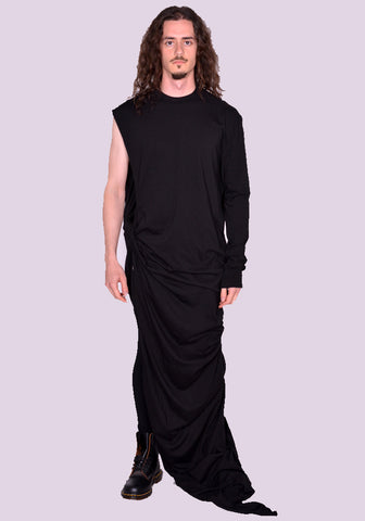 RICK OWENS DRKSHDW DU01C6560 RN 09 EDFU GOWN DRESS BLACK SS23 | DOSHABURI Online Shop