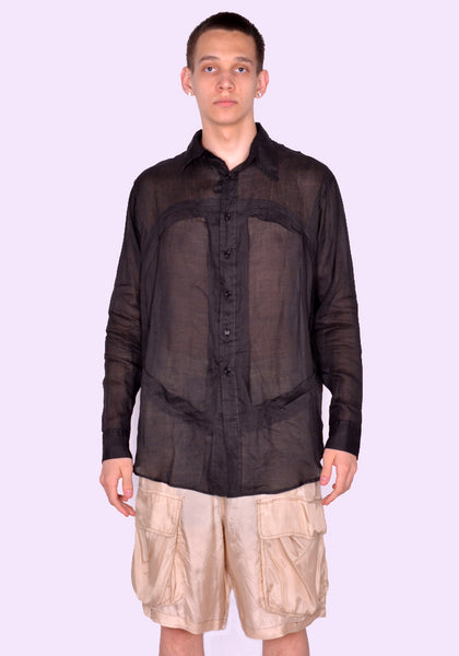 EDWARD CUMING SS23-S04B LUNG WINDOW SHIRT BLACK SS23 | DOSHABURI Online Shop