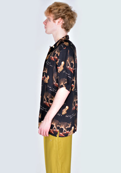 ENDLESS JOY DREAMT SHORT SLEEVE SHIRT BLACK SS22 | DOSHABURI Online Shop