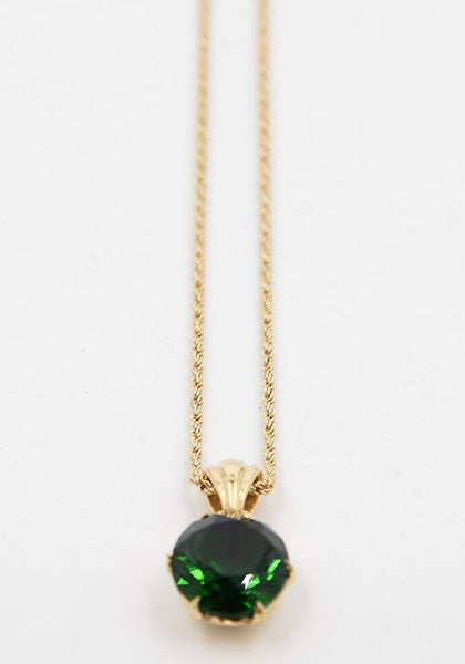 ERNEST W. BAKER JW23 STONE NECKLACE OVAL GREEN FW22 | DOSHABURI Online Shop