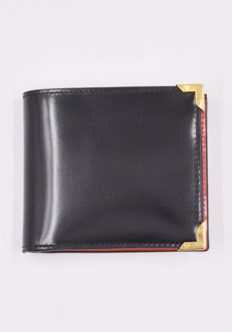 ERNEST W. BAKER AC36 LE10 GOLD EDGE LEATHER WALLET BLACK PATENT SS23 | DOSHABURI Online Shop
