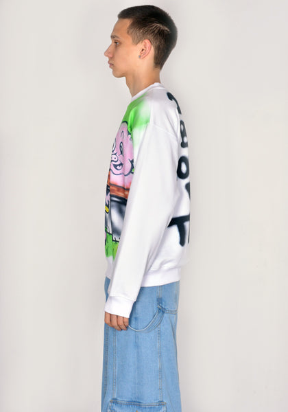 SKY HIGH FARM SHF03T026 ALLY BO PIG PRINT SWEATSHIRT WHITE SS23 | DOSHABURI Online Shop