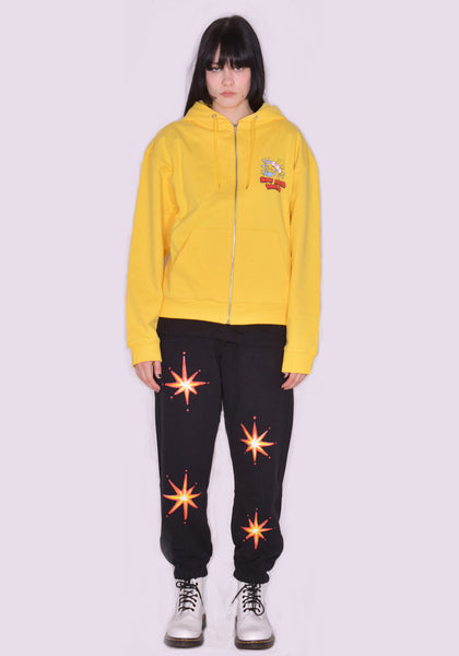 SKY HIGH FARM SHF03T023 SLIPPERY WHEN WET GRAPHIC ZIP SWEAT HOODIE YELLOW SS23 | DOSAHBURI Online Shop