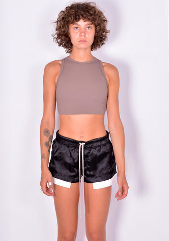 GUACAMOLE 20-1019-BRN CROPPED TANK TOP BROWN | DOSHABURI Online Shop