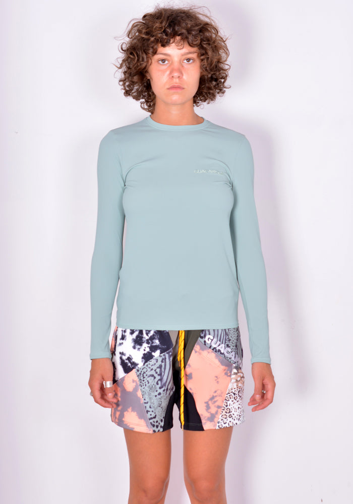 GUACAMOLE 20-1036-GRN RASH LONG SLEEVE TOP PALE-GREEN | DOSHABURI Online Shop