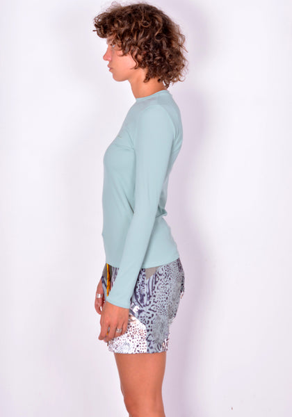 GUACAMOLE 20-1036-GRN RASH LONG SLEEVE TOP PALE-GREEN | DOSHABURI Online Shop