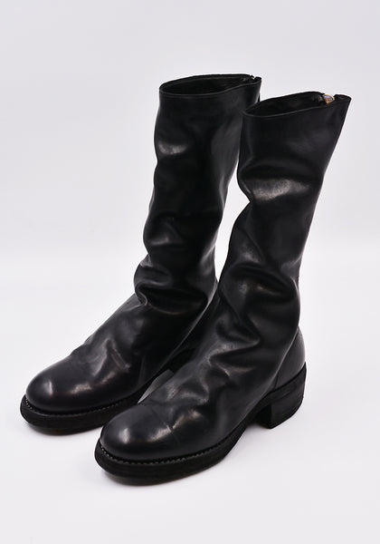 GUIDI 789Z SOFT HORSE FULL GRAIN LEATHER HIGH ZIP BOOTS BLACK | DOSHABURI Online Shop