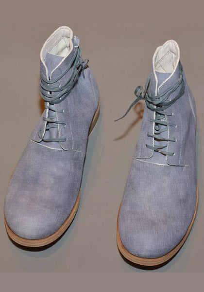 IS BY INDIVIDUAL SENTIMENTS MENS 5 HOLE LEATHER BOOTS BLUE-GREY - DOSHABURI Shop