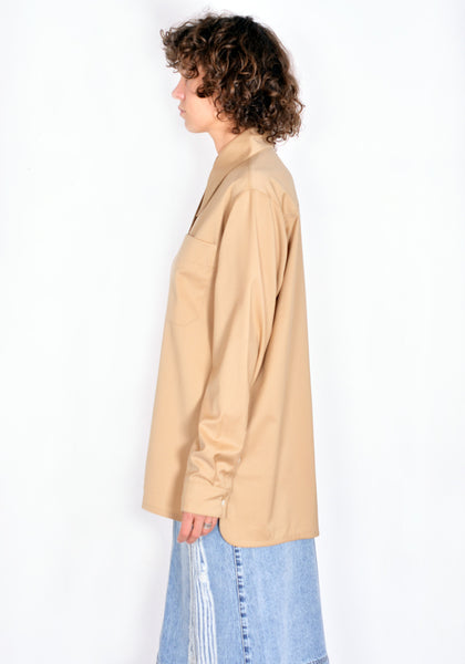 KWAIDAN EDITION AW21WT086W_FW FLUID WOOL SHIRT BEIGE FW21 | DOSHABURI Online Shop