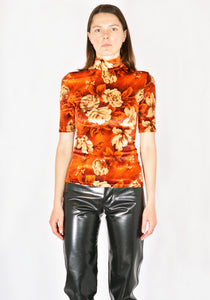 KWAIDAN EDITION AW21WT080W_PSV MOCK TOP CRIMSON FLOWERS FW21 | DOSHABURI Online Shop