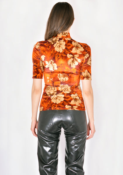 KWAIDAN EDITION AW21WT080W_PSV MOCK TOP CRIMSON FLOWERS FW21 | DOSHABURI Online Shop