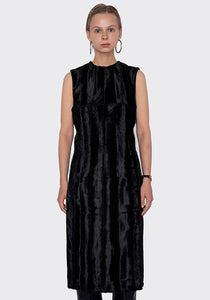 KWAIDAN EDITIONS FAKE PONY DECONSTRUCTED DRESS BLACK FW22 | DOSHABURI Online Shop