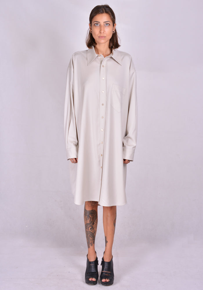 KWAIDAN EDITIONS AW20WD041W-LW SHIRT DRESS SAND 2020FW | DOSHABURI Online Shop