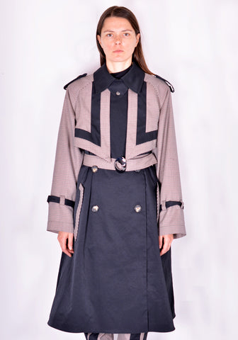 KIKO KOSTADINOV KKWAW21C01 GENEVIEVE TRENCH COAT CHECK/BLACK FW21 | DOSHABU|RI Online Shop