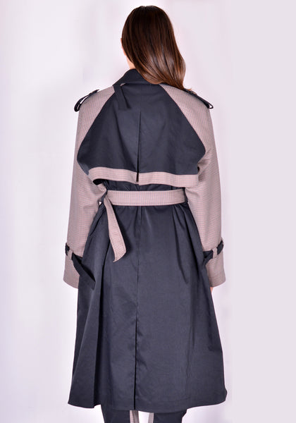 KIKO KOSTADINOV KKWAW21C01 GENEVIEVE TRENCH COAT CHECK/BLACK FW21 | DOSHABU|RI Online Shop
