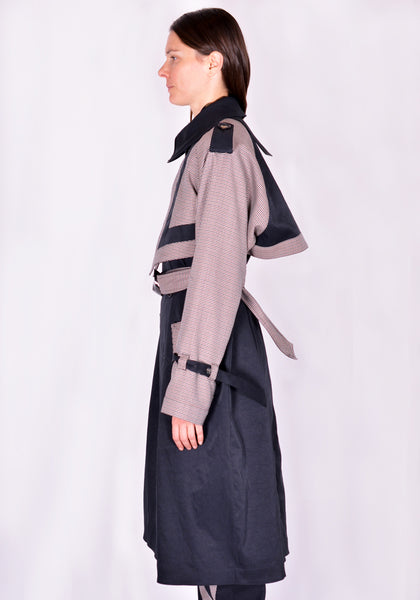 KIKO KOSTADINOV KKWAW21C01 GENEVIEVE TRENCH COAT CHECK/BLACK FW21 | DOSHABU|RI Online Shop