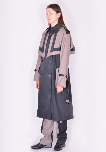 KIKO KOSTADINOV KKWAW21C01 GENEVIEVE TRENCH COAT CHECK/BLACK FW21 | DOSHABU|RI Online Shop