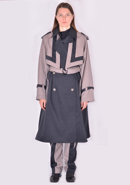 KIKO KOSTADINOV KKWAW21C01 GENEVIEVE TRENCH COAT CHECK/BLACK FW21 | DOSHABU|RI Online Shop