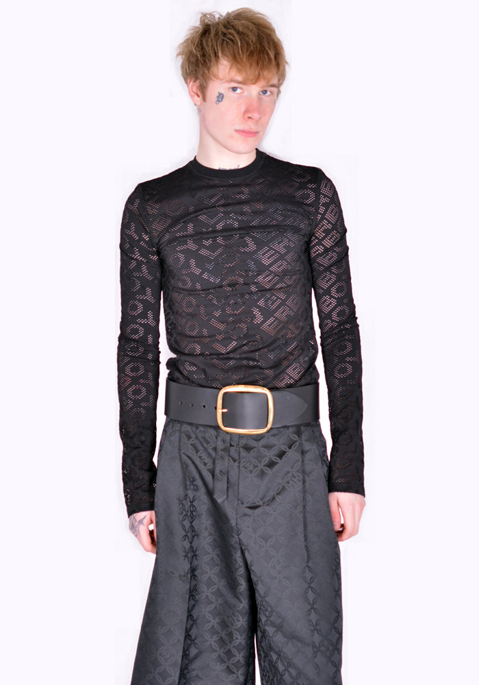 CHARLES JEFFREY LOVERBOY STUDDED WIDE BELT BLACK SS22 | l30%OFF