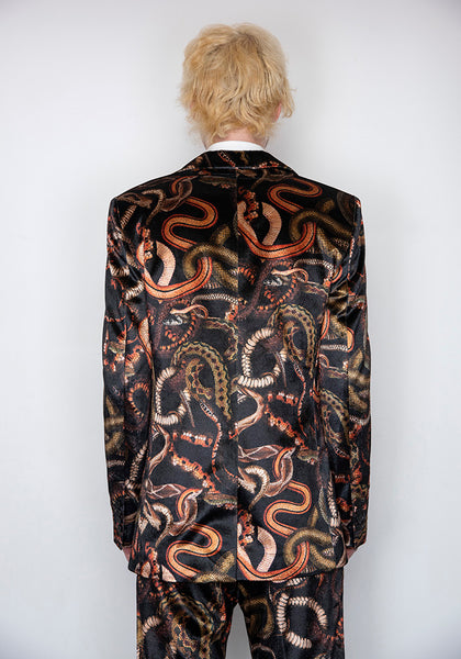 LU'U DAN MJ009W_V VELVET GANGSTER BLAZER SNAKE PRINT FW22 | DOSHABURI Online Shop