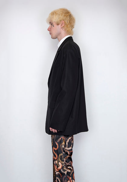 LU'U DAN MJ002_FT FLUID TAILORING OVERSIZED GANGSTER JACKET BLACK FW22 | DOSHABURI Online Shop