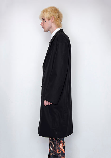 LU'U DAN MC002_FT 90'S  FLUID TAILORING GANGSTER COAT BLACK FW22 | DOSHABURI Online Shop