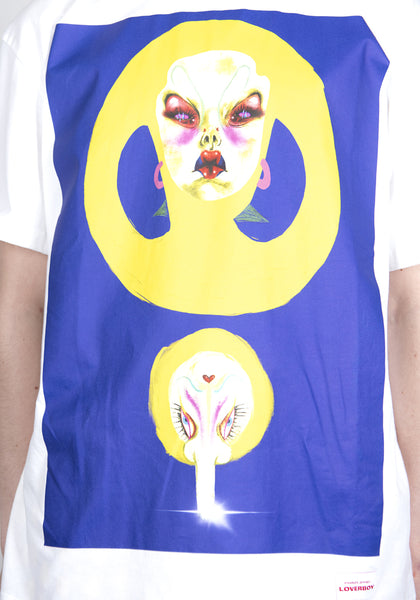 CHARLES JEFFREY LOVERBOY CJLSS21AT ARTWORK T-SHIRT WHITE BLUE PLALLAL | DOSHABURI Online Shop