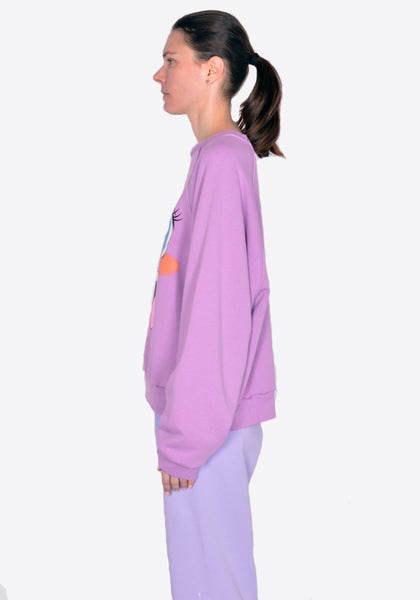 LIBERAL YOUTH MINISTRY LYM01T122 WOMENS EMOJI SWEATSHIT LILAC SS22 | DOSHABURI Online Shop