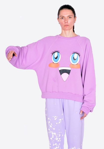 LIBERAL YOUTH MINISTRY LYM01T122 WOMENS EMOJI SWEATSHIT LILAC SS22 | DOSHABURI Online Shop