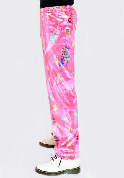 LIBERAL YOUTH MINISTRY LYM01P104 MENS VELVET PANTS PINK FAIRY SS22 | DOSHABURI Online Shop