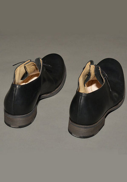 m.a+ by Maurizio Amadei DOUBLE FOLD HORSE LEATHER SHOES BLACK | DOSHABURI Shop