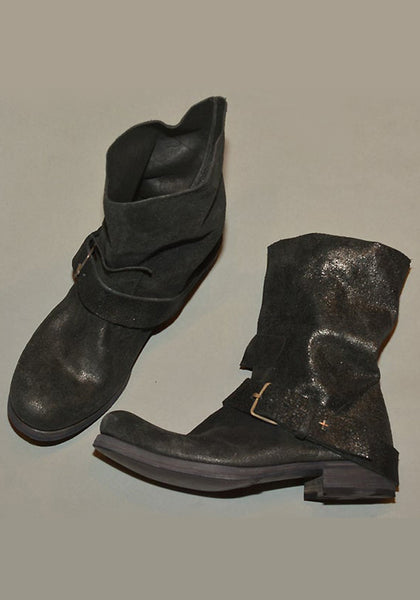 m.a+ by Maurizio Amadei MENS LEATHER BUCKLE BOOTS BLACK-DOSHABURI 