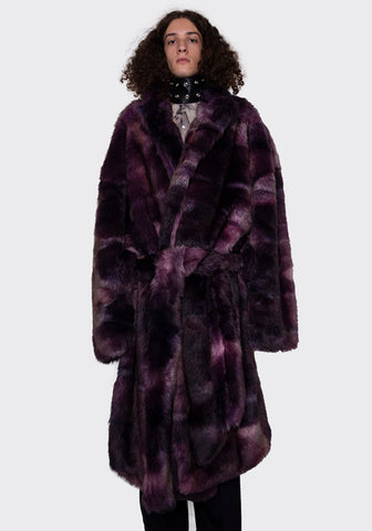 MANS AW-OUT03-003 MOTS COAT WITH BELT PURPLE FW22 | DOSHABURI Online Shop