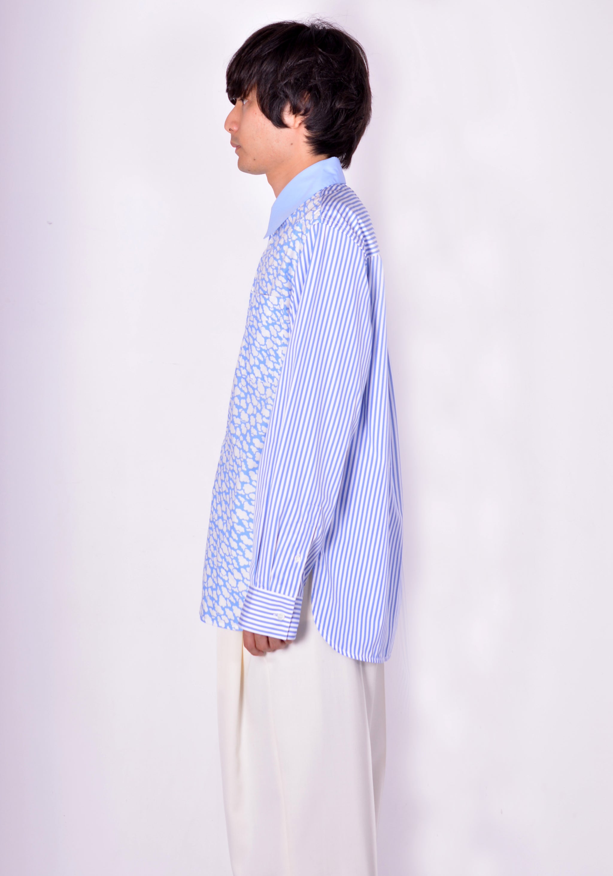 MARNI CLOUDS & STRIPE PRINT SHIRT BLUE/WHITE FW21 | 50%OFF SALE