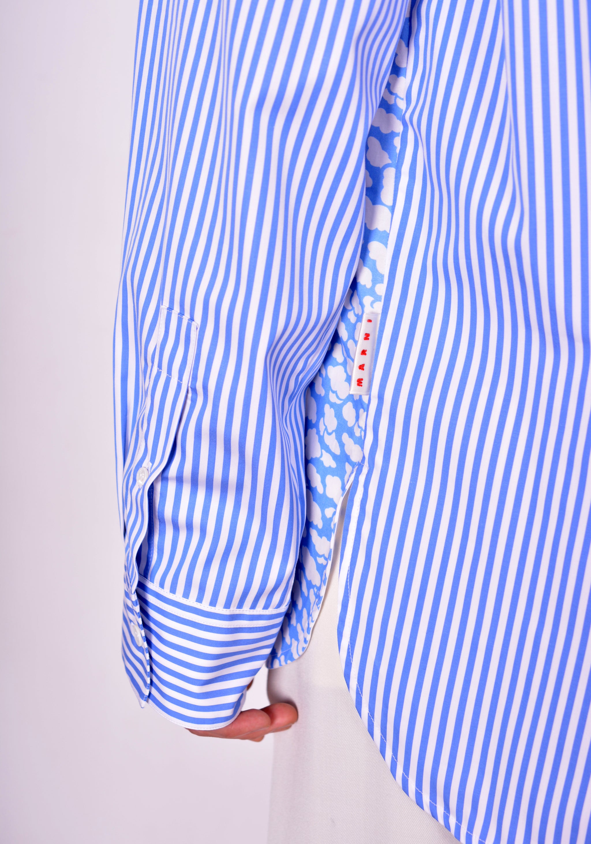 MARNI CLOUDS & STRIPE PRINT SHIRT BLUE/WHITE FW21 | 50%OFF SALE