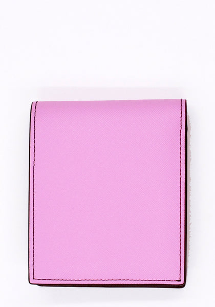 MARNI SAFFIANO LEATHER BI-FOLD WALLET NAVY/PINK | DOSHABURI Online Shop