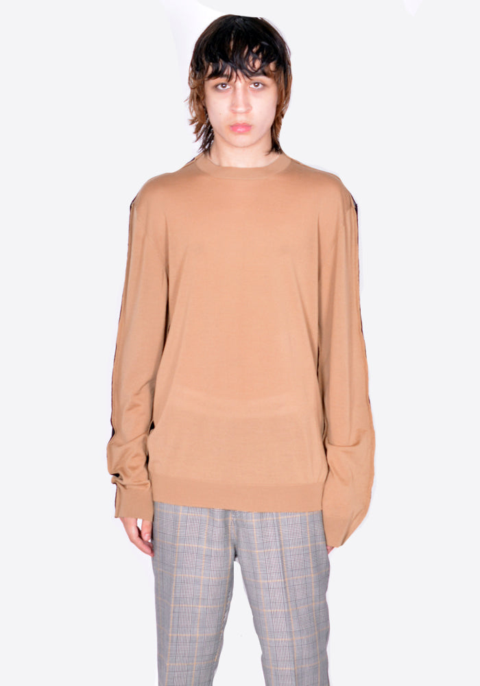 MARNI GCMG0265Q0 LIGHT WOOL BICOLOR SWEATER DUNE/BLACK FW22 | 50