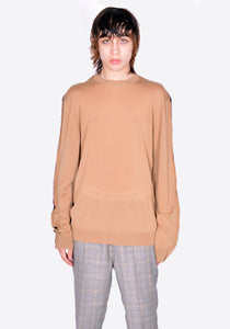 MARNI GCMG0265Q0 LIGHT WOOL BICOLOR SWEATER DUNE/BLACK FW22 | DOSHABURI Online Shop