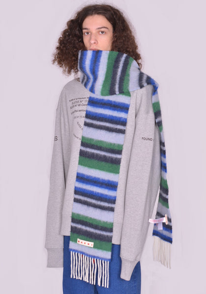 MARNI SCZC0043QX STRIPED BRUSHED WOOL SCARF ARTIC